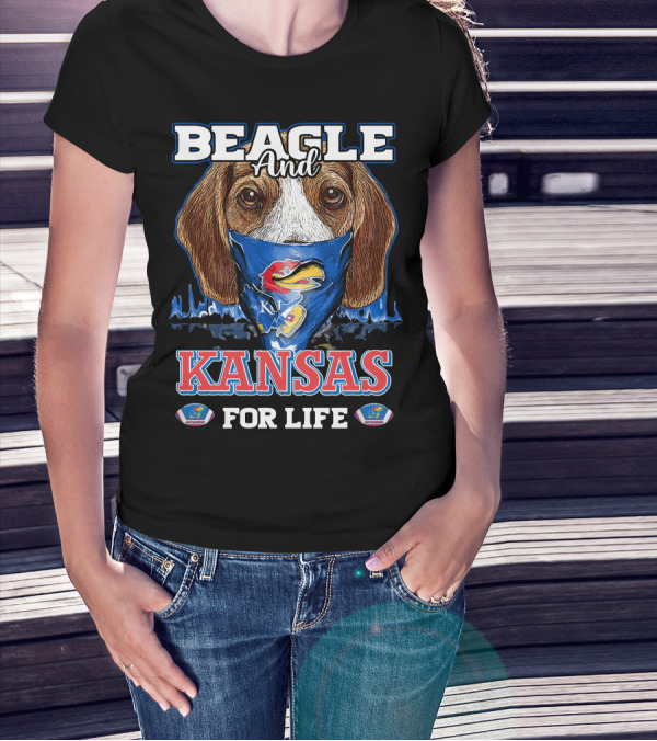 Beagle And Kansas Jayhawks For Life T-Shirt