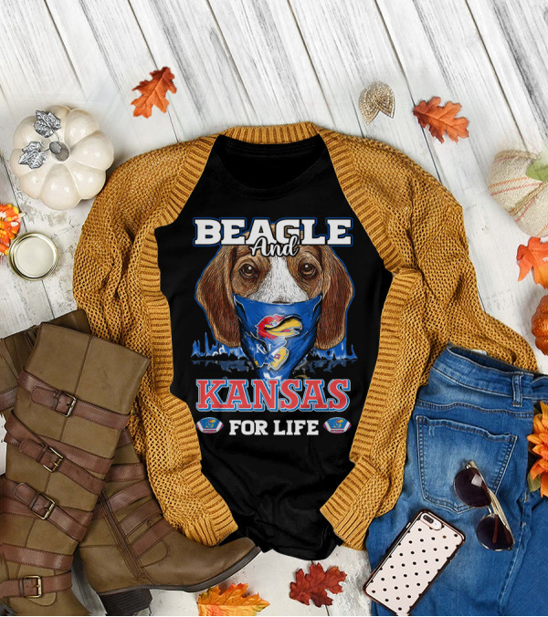Beagle And Kansas Jayhawks For Life T-Shirt