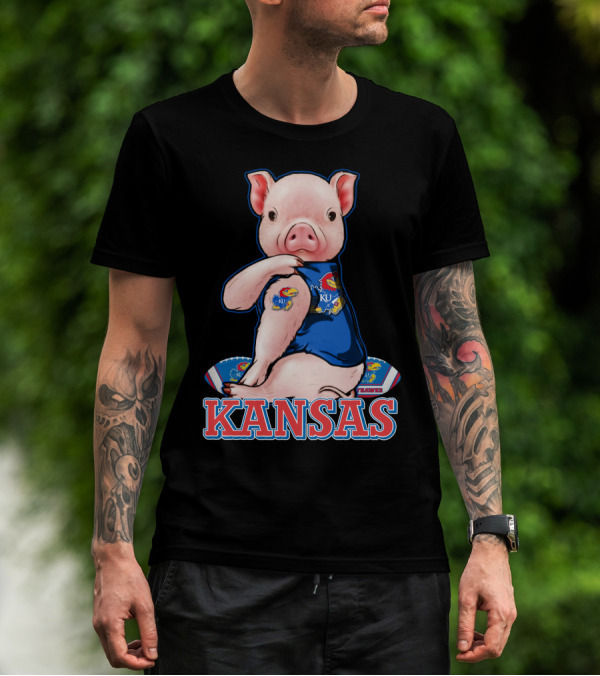 Kansas Pig Jayhawks KU Football Fan T-Shirt