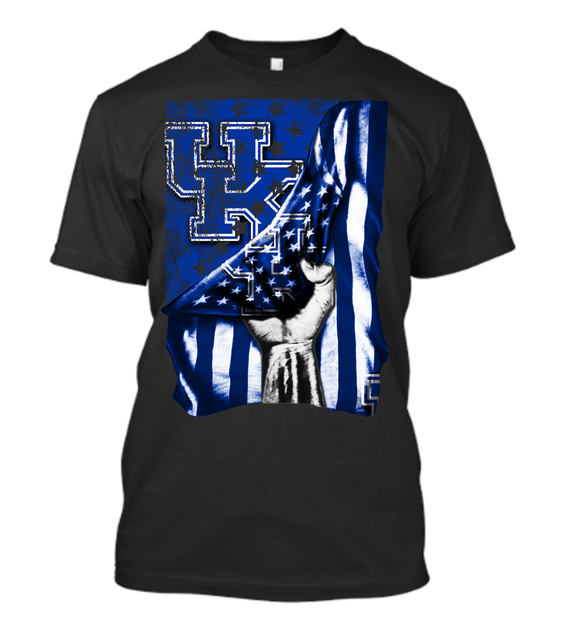 UK Logo Blue Stars And Stripes Patriotic T-Shirt