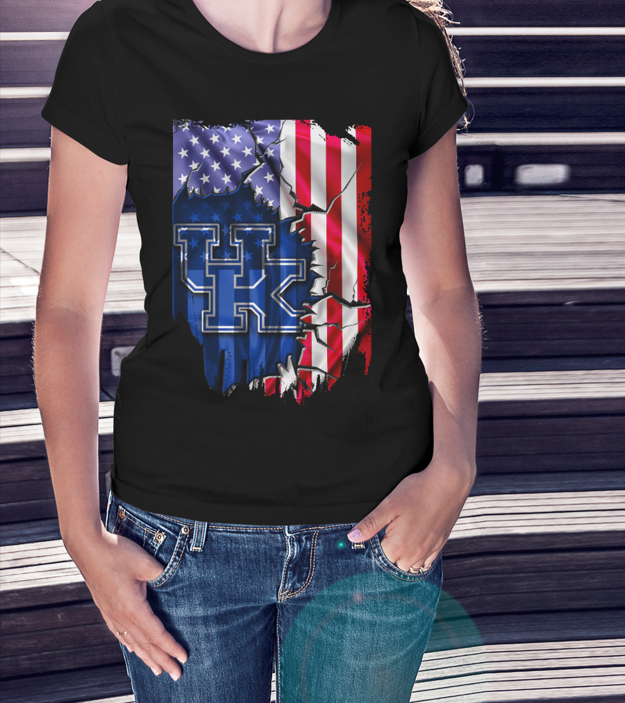 Kentucky Wildcats American Flag Torn T-Shirt