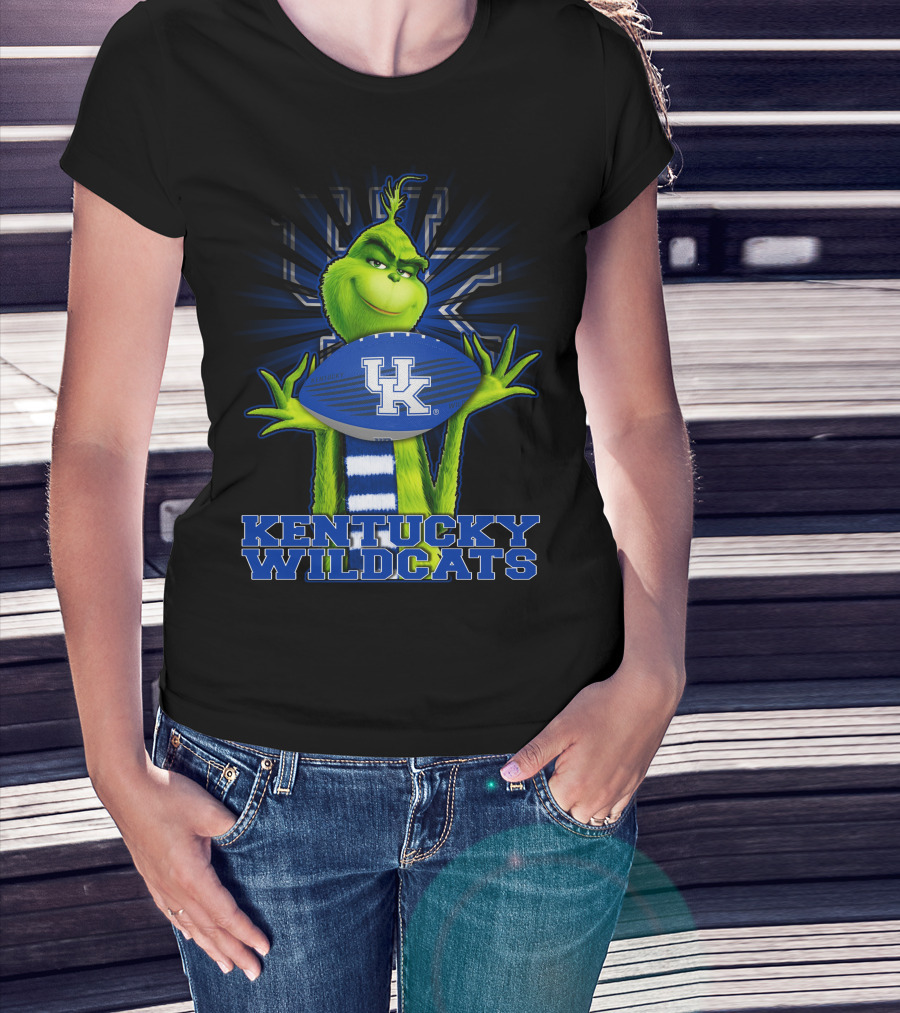 Grinch Holding Kentucky Wildcats Football T-Shirt