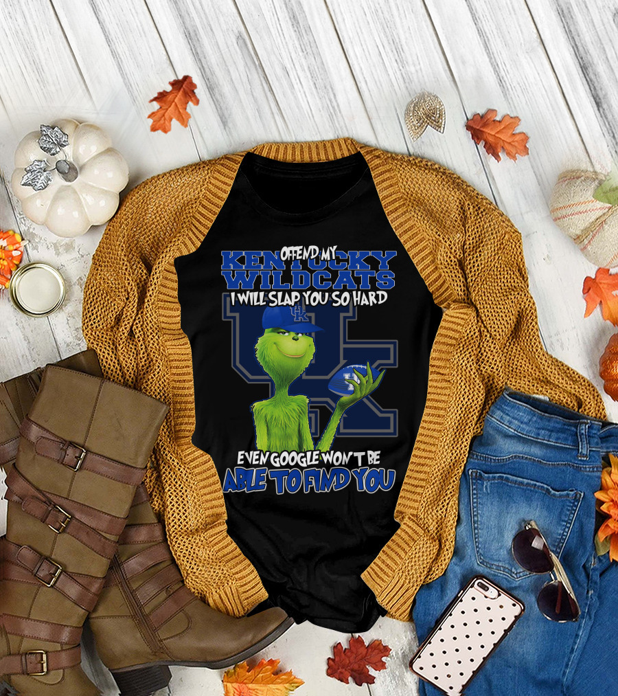 Offend My Kentucky Wildcats Grinch Even Google Won't Be Able to Find You T-Shirt