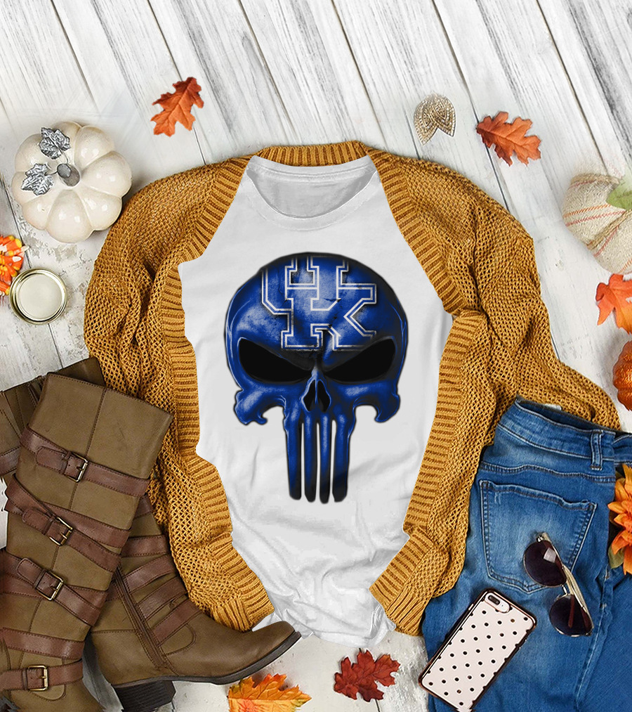 Kentucky Wildcats UK Blue Skull T-Shirt