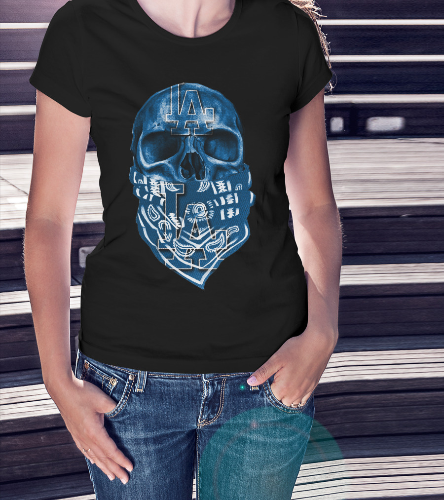 LA Dodgers Skull Bandana T-Shirt