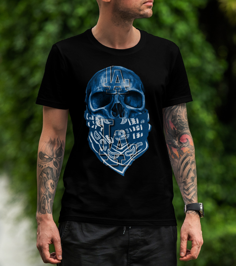 LA Dodgers Skull Bandana T-Shirt