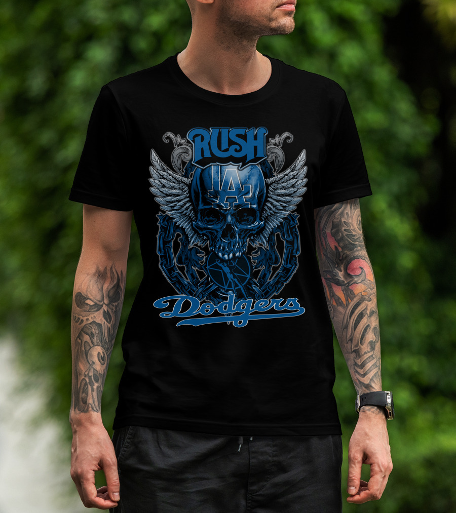 Rush LA Dodgers Skull Wings T-Shirt