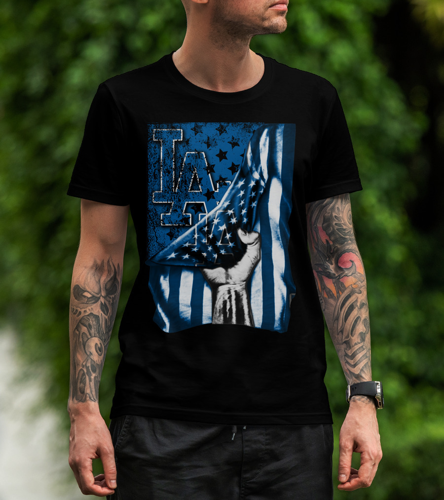 LA Dodgers American Flag T-Shirt