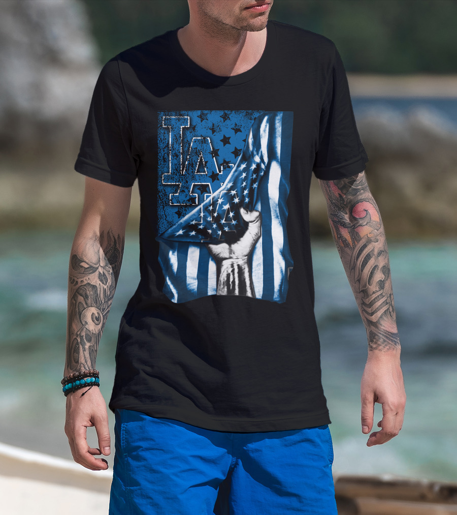 LA Dodgers American Flag T-Shirt