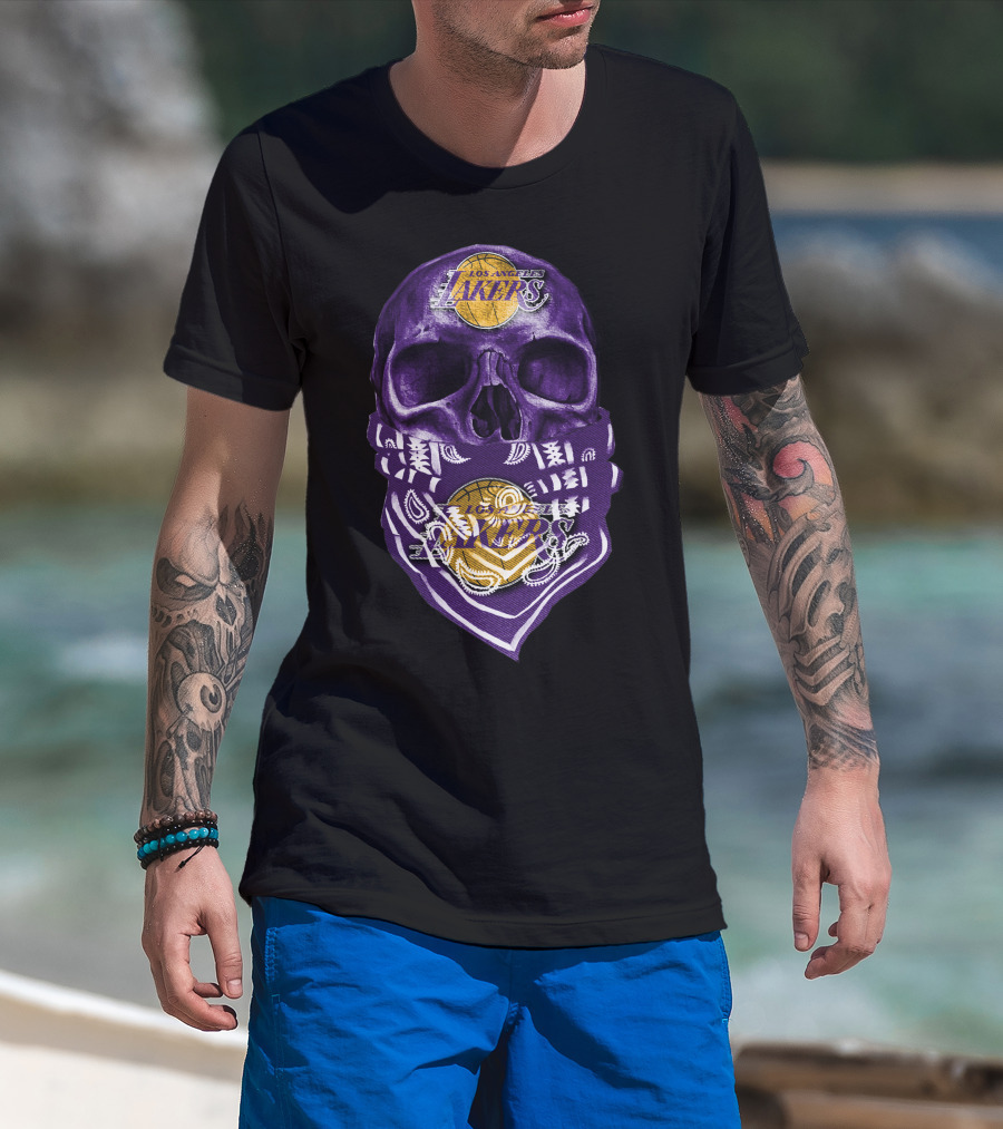Los Angeles Lakers Skull Bandana NBA T-Shirt