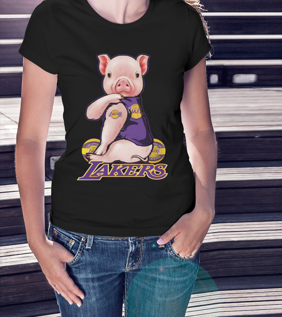 Los Angeles Lakers Pig In Team Jersey T-Shirt