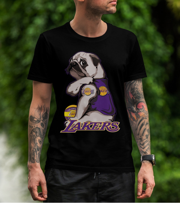 Pug Los Angeles Lakers Basketball T-Shirt