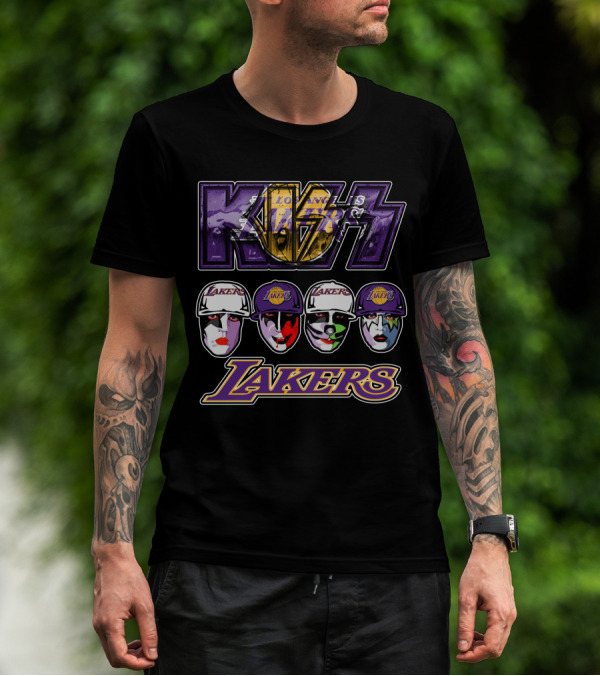 KISS Los Angeles Lakers Faces With Team T-Shirt