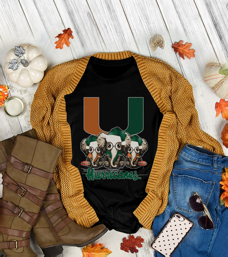 Miami Hurricanes Elephants Xmas T-Shirt