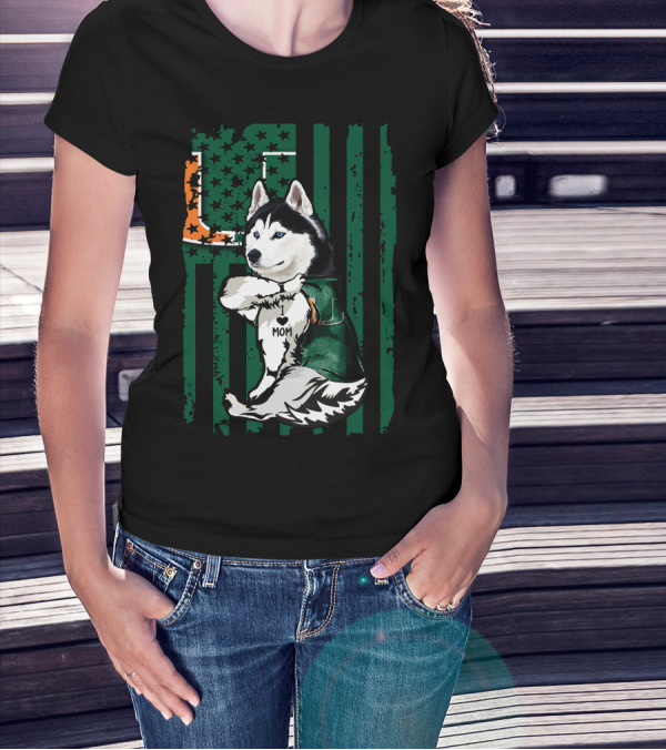 Siberian Husky Miami Hurricanes U Mom T-Shirt