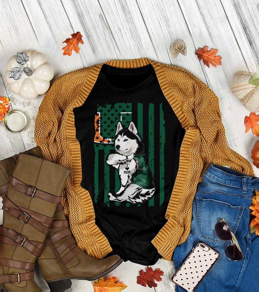 Siberian Husky Miami Hurricanes U Mom T-Shirt