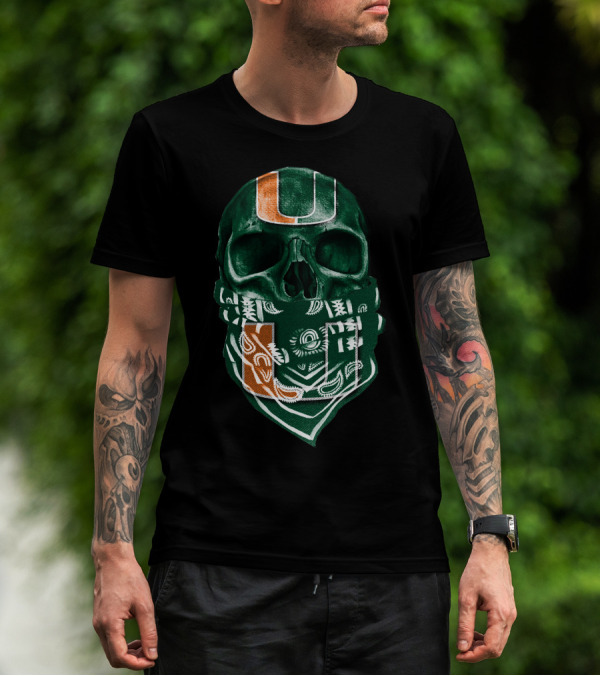 Skull Bandana Miami Hurricanes U T-Shirt