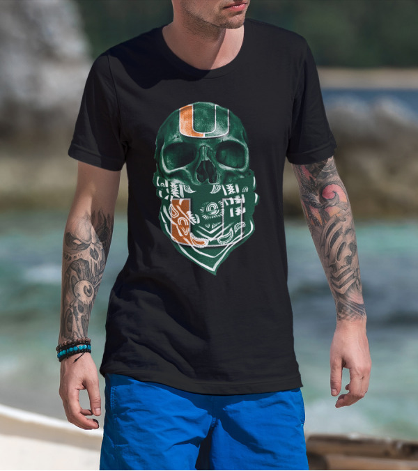Skull Bandana Miami Hurricanes U T-Shirt