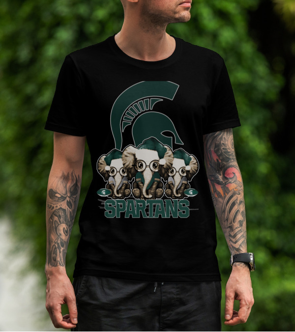 Elephant Christmas Michigan State Spartans Trio T-Shirt