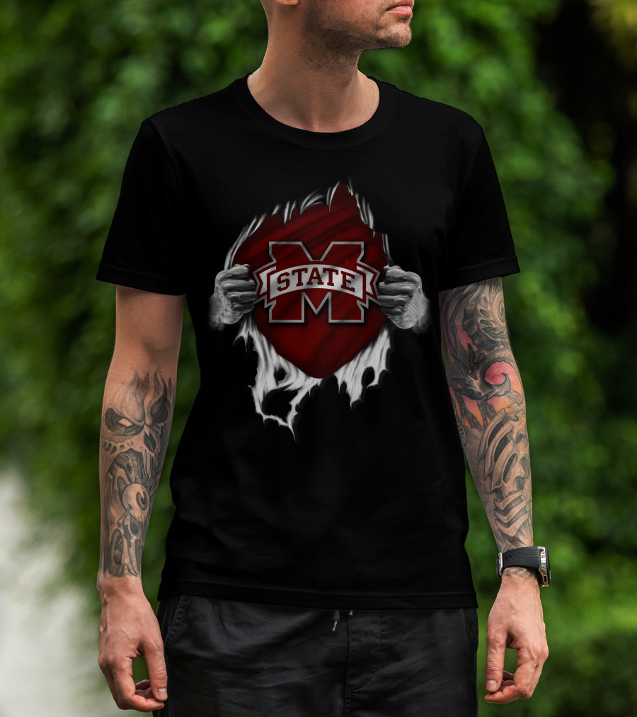 Torn Mississippi State Bulldogs M State T-Shirt