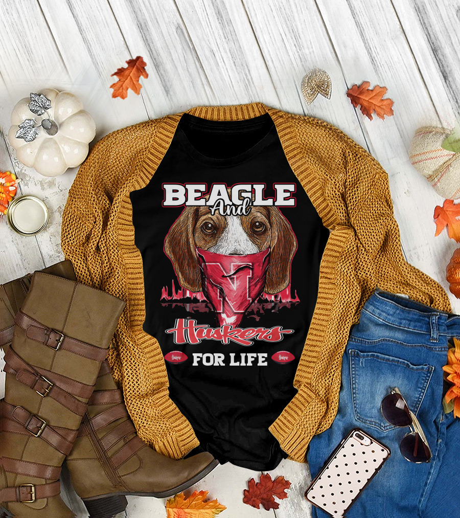 Beagle and Huskers For Life T-Shirt