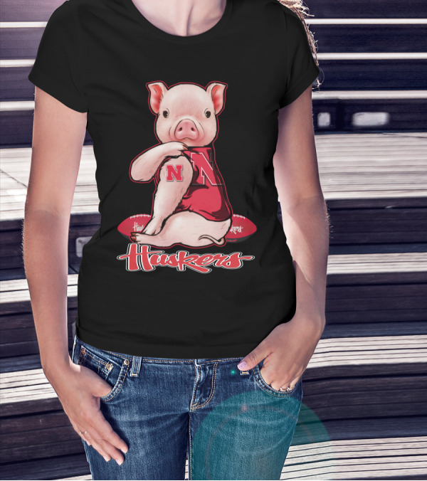 Pig N Nebraska Huskers Football T-Shirt