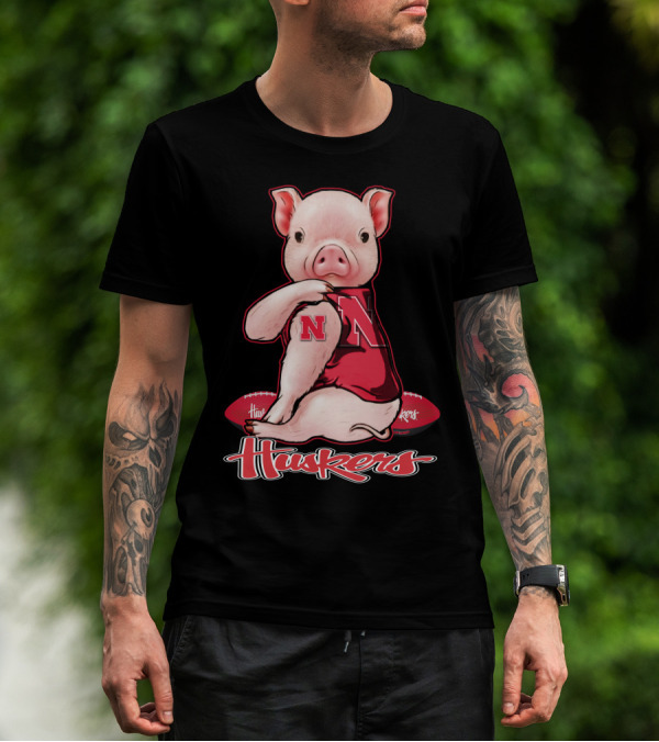 Pig N Nebraska Huskers Football T-Shirt