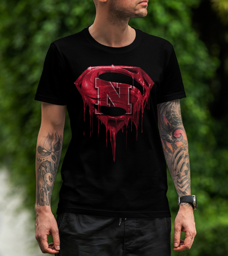 Dripping Nebraska Cornhuskers Superman T-Shirt