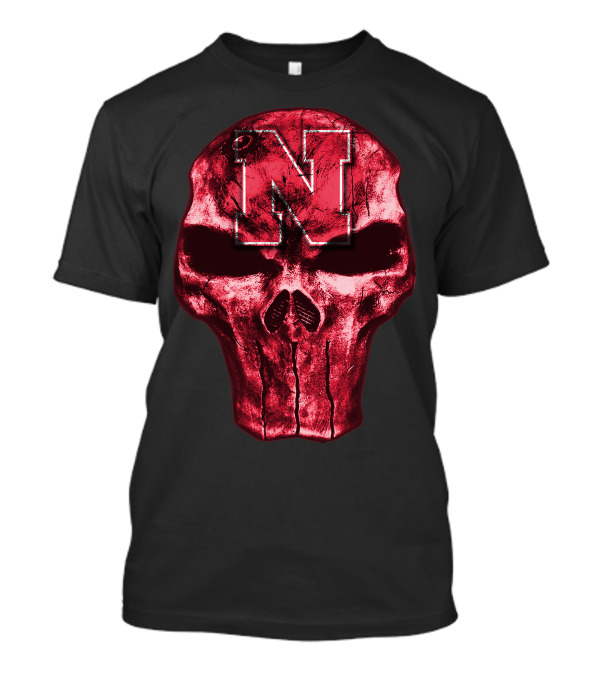 Skull Red N Nebraska Cornhuskers T-Shirt