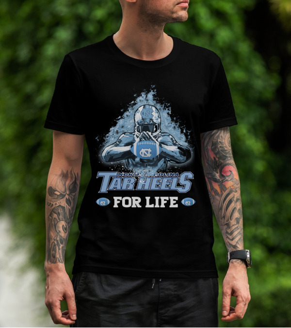North Carolina Tar Heels For Life Football Player Helmet T-Shirt