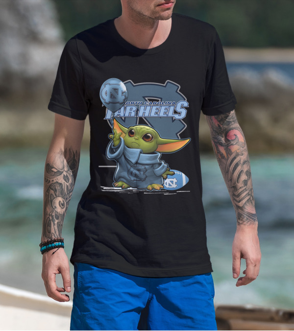 North Carolina Tar Heels Yoda Football Basketball T-Shirt