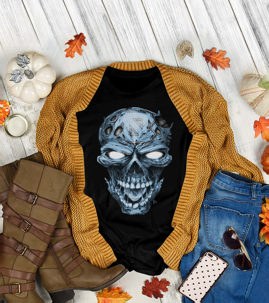 North Carolina Tar Heels Skull T-Shirt