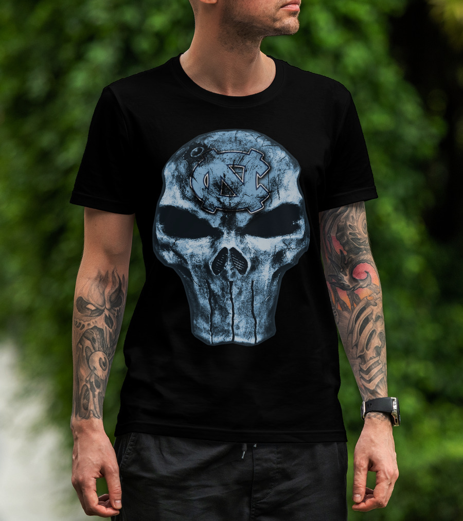 North Carolina Tar Heels Skull With UNC T-Shirt