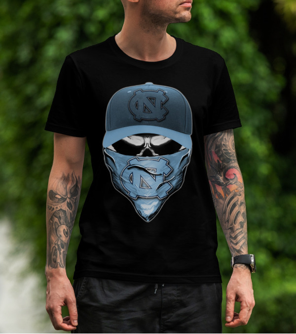 North Carolina Tar Heels Skull Emblem T-Shirt