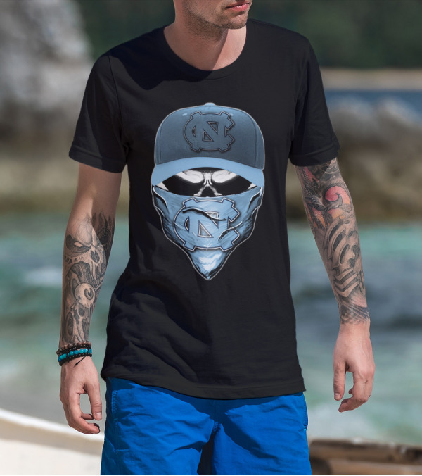 North Carolina Tar Heels Skull Emblem T-Shirt