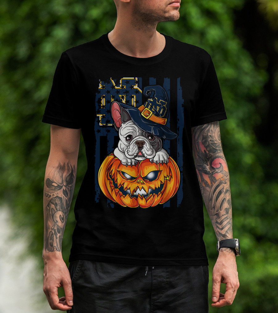 Notre Dame Bulldog Halloween Pumpkin T-Shirt
