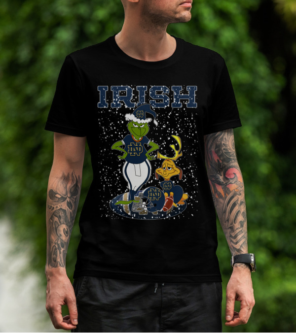 Grinchxmas Notre Dame IRISH ND Football Snowflakes T-Shirt