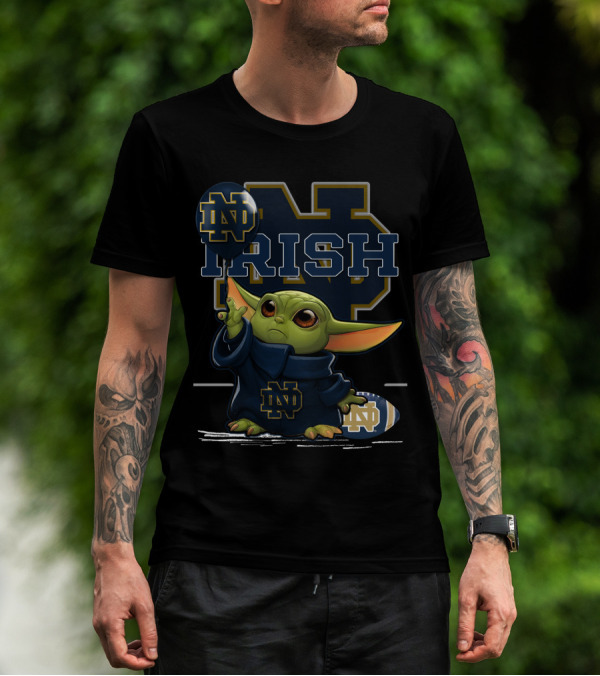 Yoda Notre Dame Irish ND Football Balloon T-Shirt