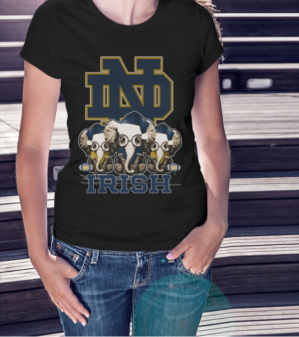 ND Elephants Irish Xmas Notre Dame Fighting Irish T-Shirt