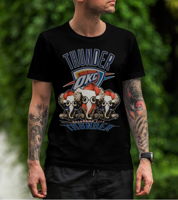 OKC Thunder Christmas Elephants Oklahoma City T-Shirt