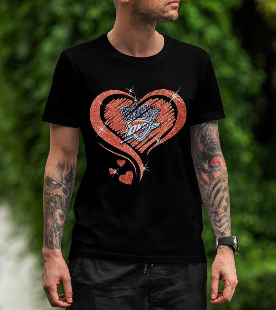 Heart Diamond OKC Thunder Sparkle T-Shirt