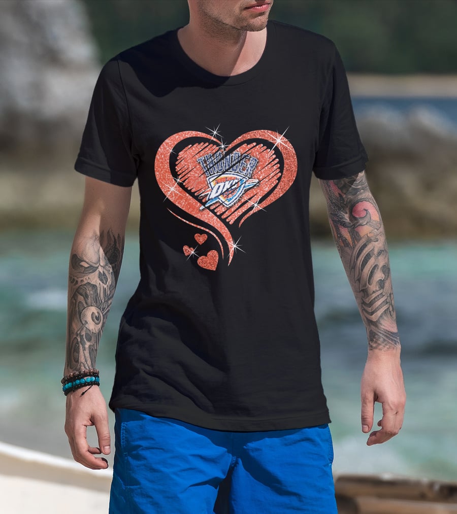 Heart Diamond OKC Thunder Sparkle T-Shirt