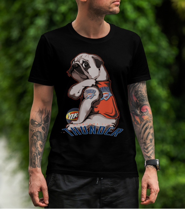 Oklahoma City Thunder Pug With DKC Thunder T-Shirt