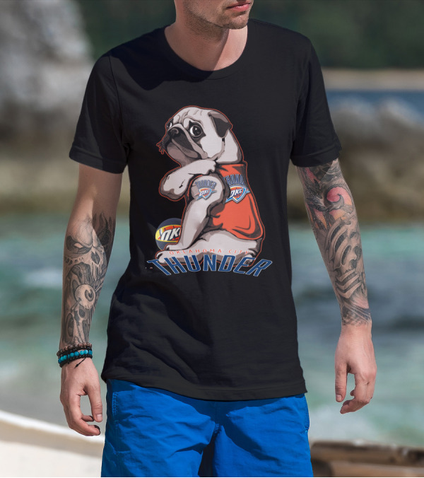Oklahoma City Thunder Pug With DKC Thunder T-Shirt