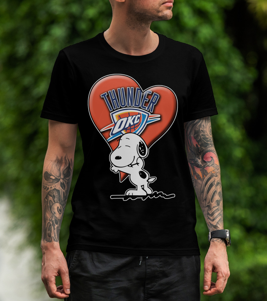 Snp V1 Oklahoma City Thunder Okc Snoopy Heart T-Shirt