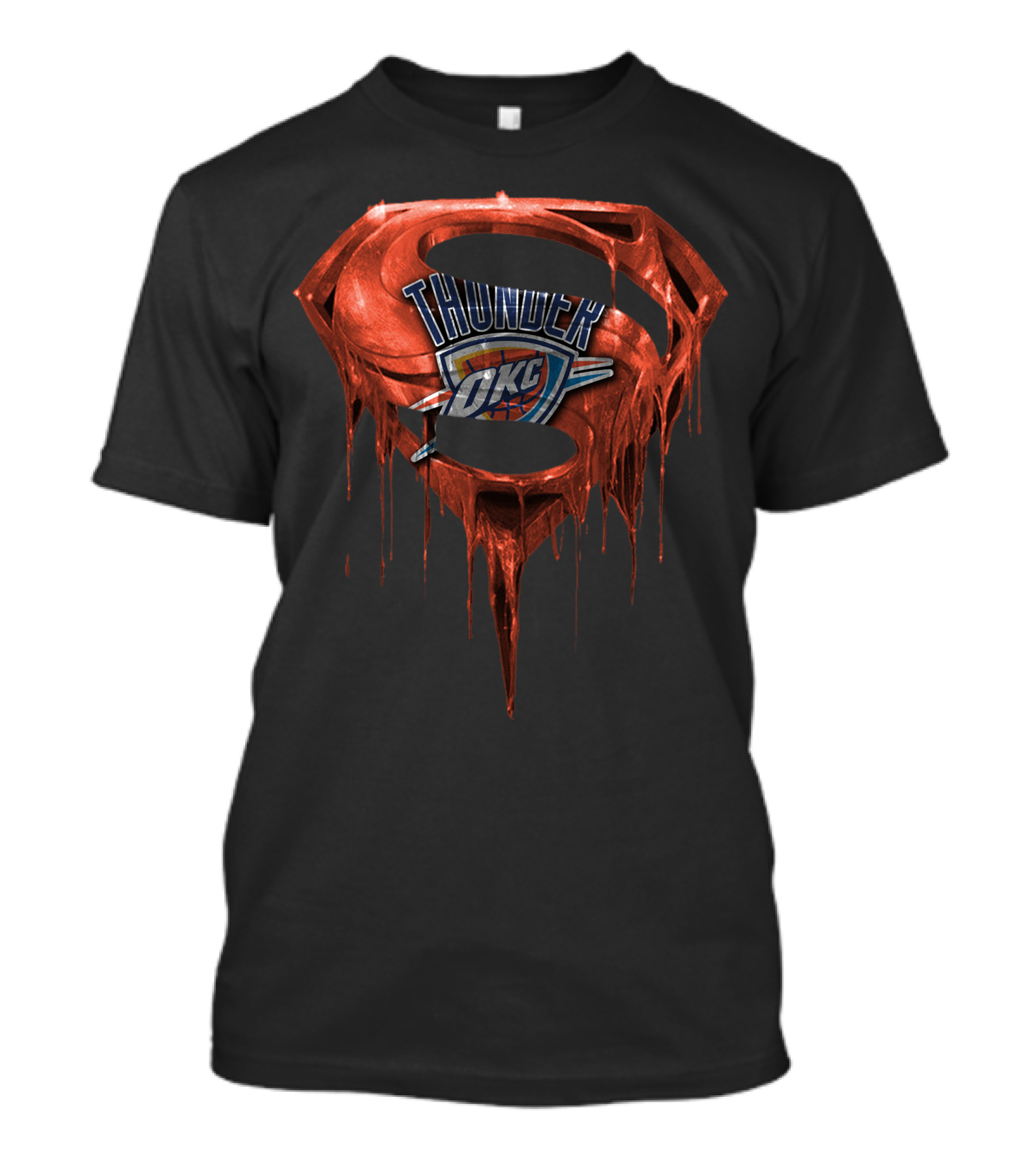 Oklahoma City Thunder Superman Logo Fusion T-Shirt