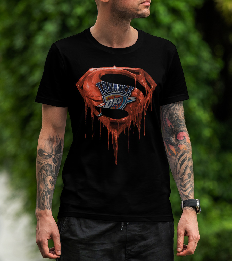 Oklahoma City Thunder Superman Logo Fusion T-Shirt