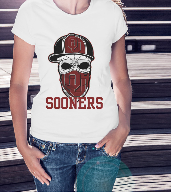 OU Sooners Skull Hat T-Shirt