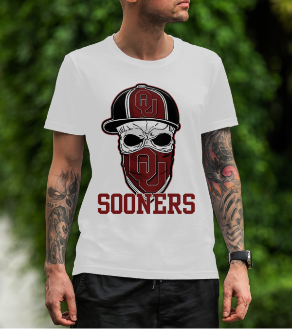 OU Sooners Skull Hat T-Shirt
