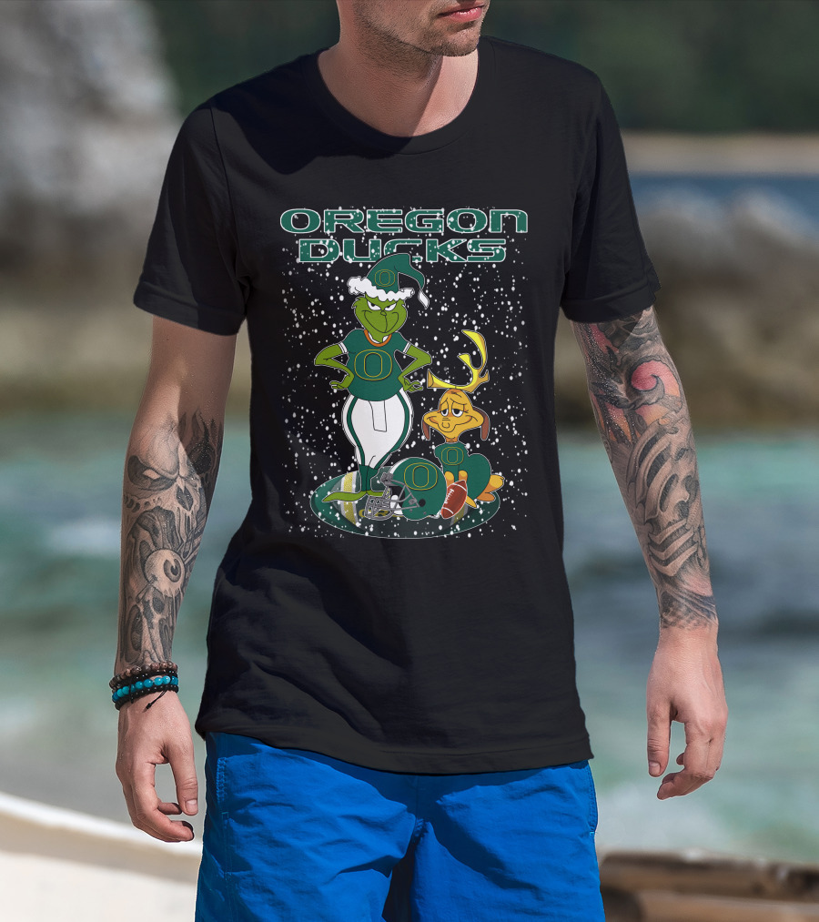 Oregon Ducks Grinchxmas Football Holiday T-Shirt